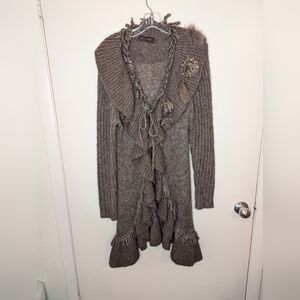 Boho knit sweater jacket size L